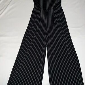 Forever 21 Black Striped Jumpsuit